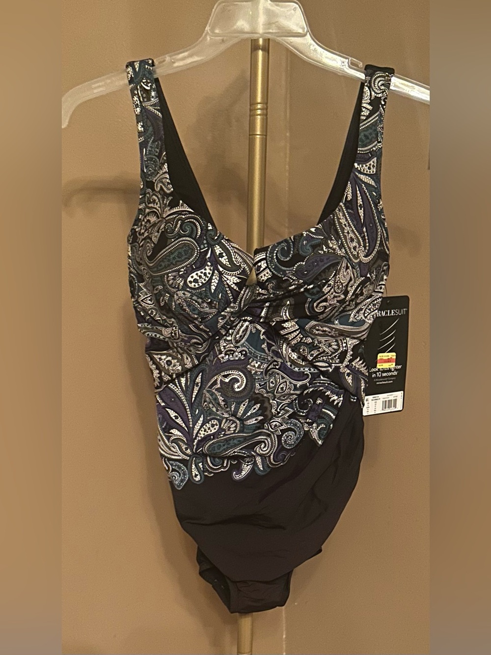 Miraclesuit Black Paisley One-Piece Swimsuit